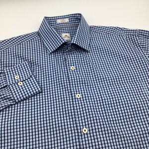 Peter‎ Millar Mens Long Sleeve Button Up Shirt Blue Size Large